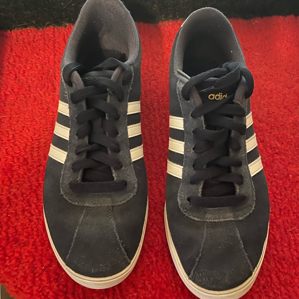 Adidas Courtset Tennis Shoe Navy Suede Style AW 4212 Size 7.5